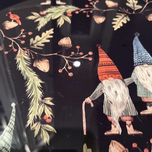 Pottery Barn Whimsical Forest Gnome Handcrafted Lacquer Serving Tray - Picture 5 of 15